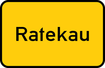 City sign of Ratekau - Ortsschild von Ratekau