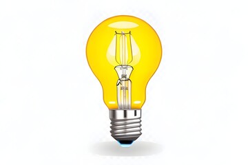  Light Bulb Shining on White Background