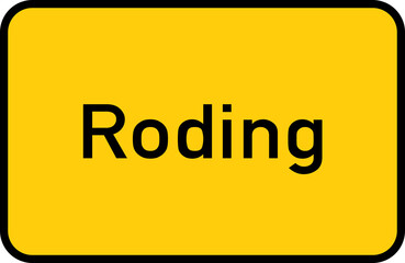 City sign of Roding - Ortsschild von Roding