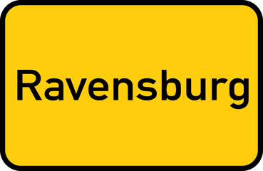 City sign of Ravensburg - Ortsschild von Ravensburg