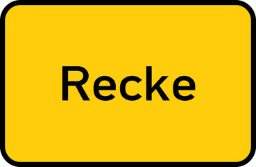 City sign of Recke - Ortsschild von Recke