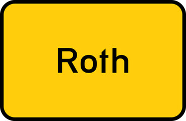 City sign of Roth - Ortsschild von Roth