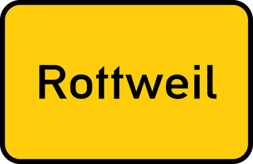 City sign of Rottweil - Ortsschild von Rottweil