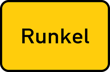 City sign of Runkel - Ortsschild von Runkel