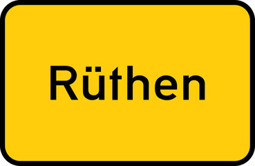 City sign of Rüthen - Ortsschild von Rüthen