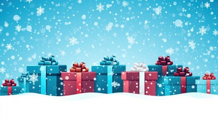 Christmas and Holiday Gifts Snow Winter Background stock illustration