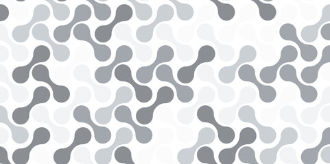 Seamless pattern random black and gray Metaballs on white background.Wrapping paper,Scrapbook paper.Tiling Vector illustration Background.Multicolor truchet tiling connections illustration...
