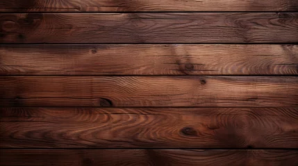 Rolgordijnen brown wooden plank desk table background texture top view © Muhammad