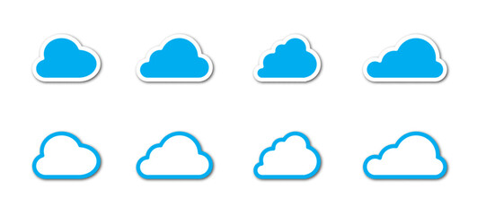 Clouds icon set. Vector illustration