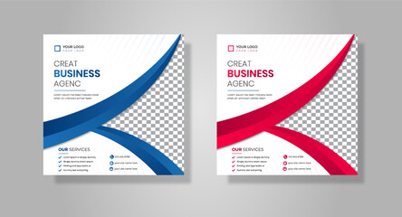 Digital marketing agency and corporate social media banner or instagram post template