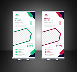 Business roll up display standee for presentation purpose