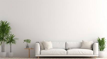 modern living room in white color