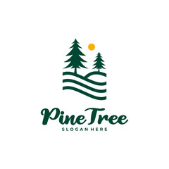 Pine Tree logo design vector. Creative Pine Tree logo concepts template