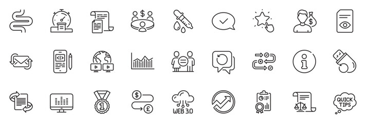 Fototapeta na wymiar Icons pack as Audit, Salary and Money transfer line icons for app include Best rank, Survey progress, Timer outline thin icon web set. Web3, Phone code, Marketing pictogram. Equality. Vector