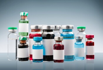 Pharmacy prescription drugs medication in bottles