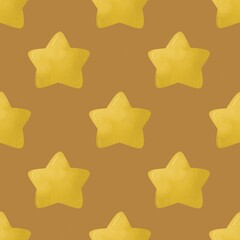 Naklejka premium holiday seamless pattern with cartoon stars. Colorful illustration flat style for kids. hand drawing. baby design for fabric, print, wrapper, textile