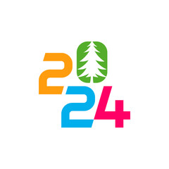 2024 Pine Tree logo design vector. Creative Pine Tree logo concepts template