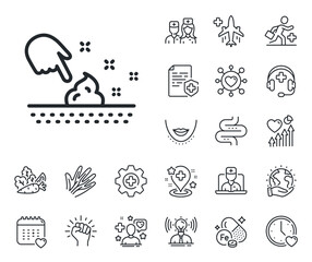 Body or Face care sign. Online doctor, patient and medicine outline icons. Skin moisture line icon. Moisturizing cream symbol. Skin moisture line sign. Vector