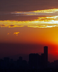 Sunset over the city