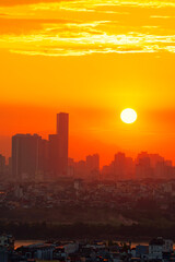 Sunset over the city