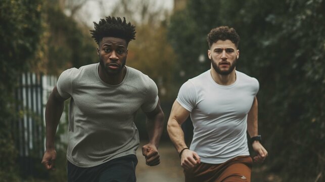 Two Men Exercising Outdoors