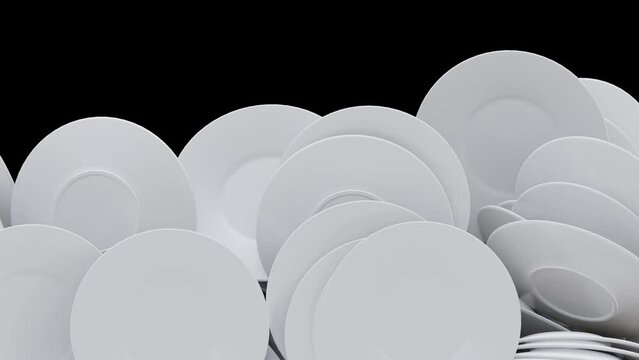 Plate White Animation Transition Transparent Background Alpha Channel
