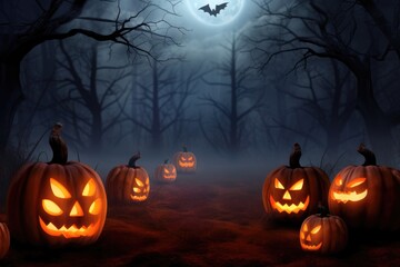 Halloween misty forest