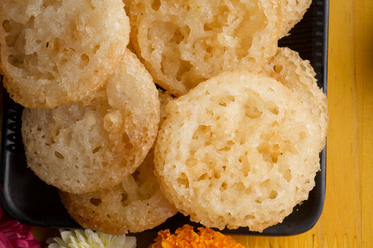 Anarsa which is an authentic sweet pastry-like snack especially made in the festive season like Diwali in Maharashtra and Bihar, selective focus