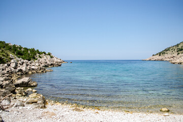 Czarnogóra, Bigovica, Morze Adriatyckie, Adriatyk,  morze, lazurowa woda, wakacje, zatoka, horyzont