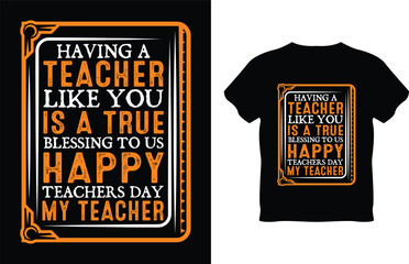 Vector celebration of world teacher's day t-shirt design cartoon
