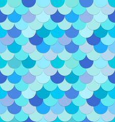 Caribbean Ocean Blue color scales, Seamless pattern, Fish scales background texture © LeonART