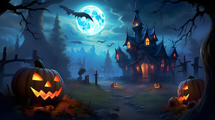 halloween background with pumpkin