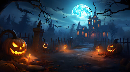 halloween background with pumpkin