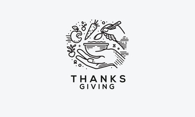 Thanks giving vector logo icon illustration design