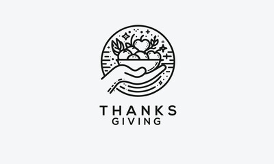 Thanks giving vector logo icon illustration design