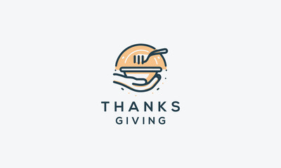 Thanks giving vector logo icon illustration design