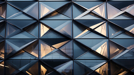 Architectural designs featuring glass and steel are abstractly patterned.