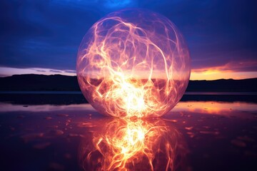 Fototapeta premium Mesmerizing phenomenon of a ball lightning.