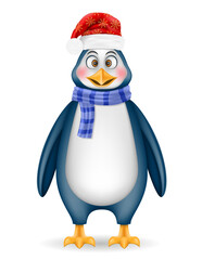 christmas penguin new year holiday symbol vector illustration