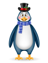 christmas penguin new year holiday symbol vector illustration