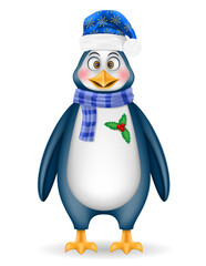 christmas penguin new year holiday symbol vector illustration