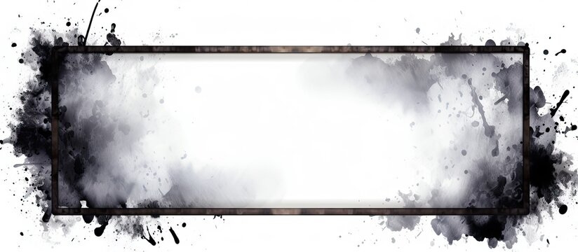 A black grunge frame created digitally overlays a white background providing room for your own image or text