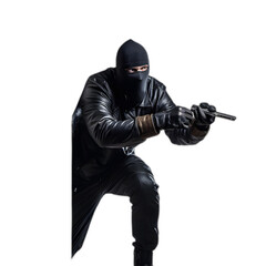 burglar breaking into a house isolated on transparent or white background, png - obrazy, fototapety, plakaty