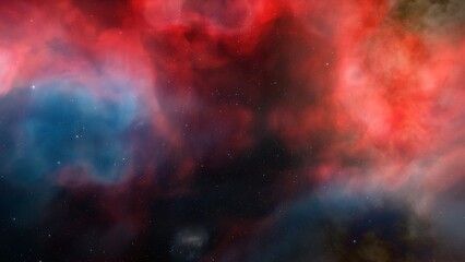 Fototapeta na wymiar Deep space nebula with stars. Bright and vibrant Multicolor Starfield Infinite space outer space background with nebulas and stars. Star clusters, nebula outer space background 3d render 