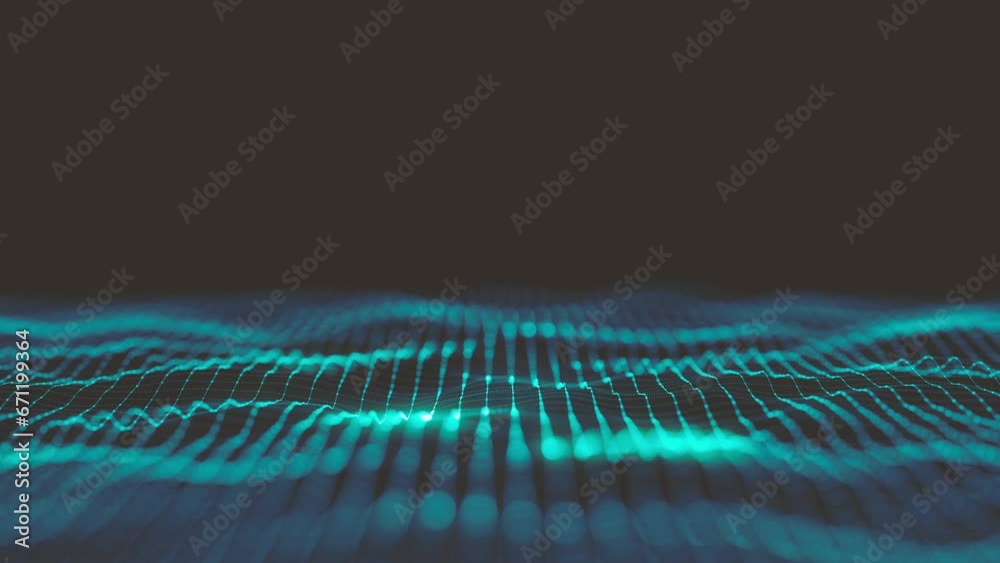 Poster abstract minimal mesh waving background/ 4k animation of an abstract fractal background with mesh su