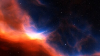 Deep space nebula with stars. Bright and vibrant Multicolor Starfield Infinite space outer space background with nebulas and stars. Star clusters, nebula outer space background 3d render
