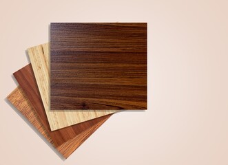 Engineered hardwood flooring samples in various texture