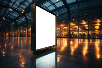 Blank screen for digital advertising in public space, ideal for customization