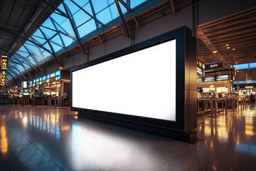 Blank screen for digital advertising in public space, ideal for customization