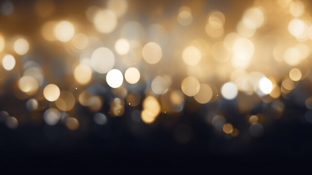 black and gold bokeh, gold and silver, dark, depth of field, defocus, haze, golden lights, blue and gold background, luxury feeling, blue night lights, dark background, party